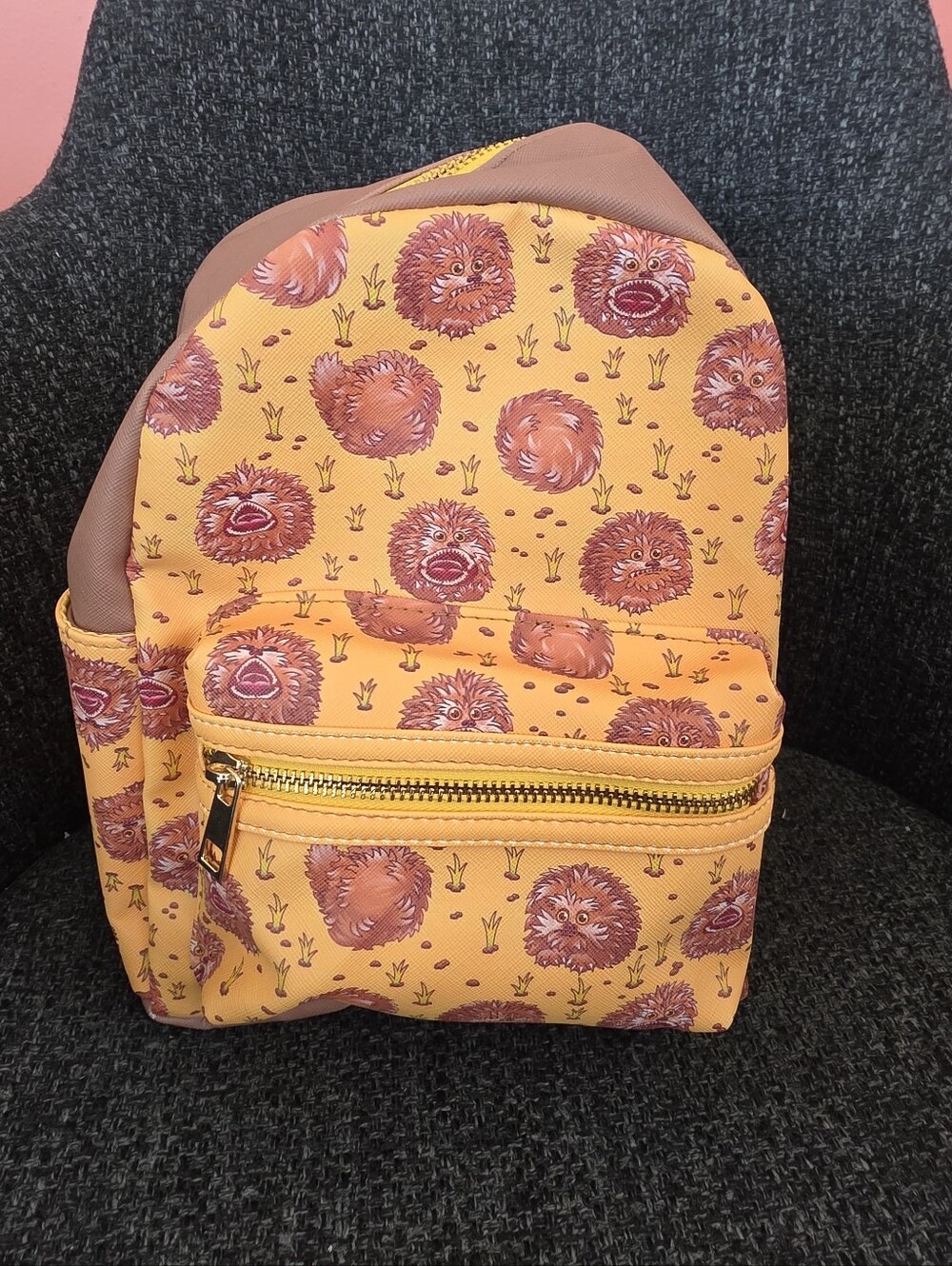 NWT 2021 Jim Henson The Dark Crystal Fizzgig Mini Backpack Yellow & Brown